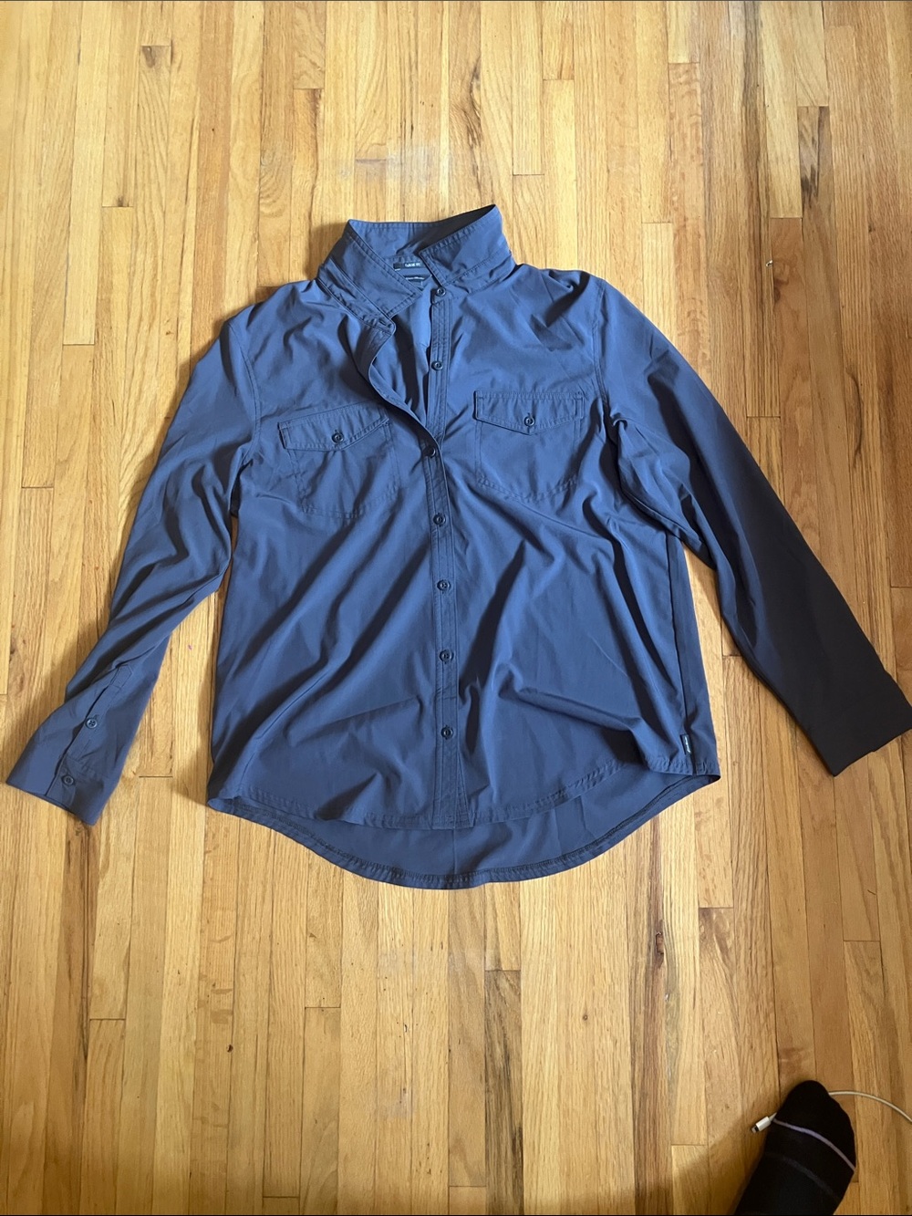 Eddie Bauer Men's Slate Blue Casual Button-Down Shirt